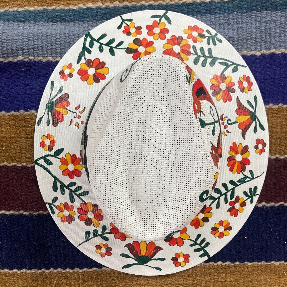 Hand painted cowboy garden festival hat - Picture 2 of 15